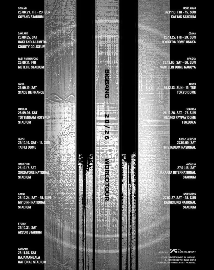 BIGBANG 20周年巡演|奥克兰|新泽西