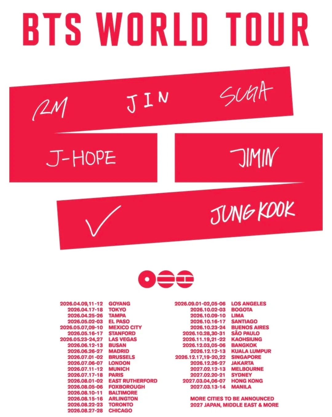 BTS防弹少年团·2026美国巡演